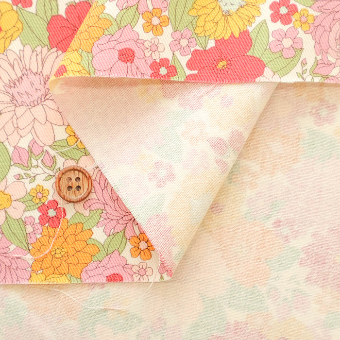 Cotton Twill Printed Fabric - Flower - nomura tailor