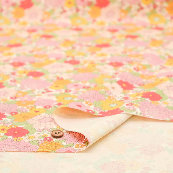 Cotton Twill Printed Fabric - Flower - nomura tailor