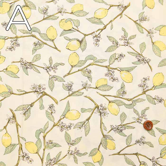 Cotton Broad Print Fabric Lemon - nomura tailor