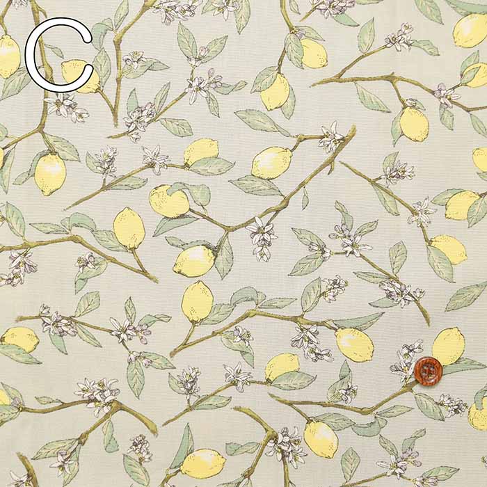 Cotton Broad Print Fabric Lemon - nomura tailor