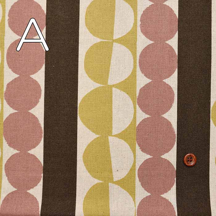 C/L Canvas Printed Fabric Circles and Stripes - nomura tailor