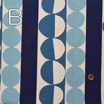 C/L Canvas Printed Fabric Circles and Stripes - nomura tailor