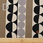 C/L Canvas Printed Fabric Circles and Stripes - nomura tailor