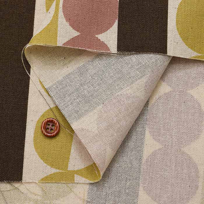 C/L Canvas Printed Fabric Circles and Stripes - nomura tailor