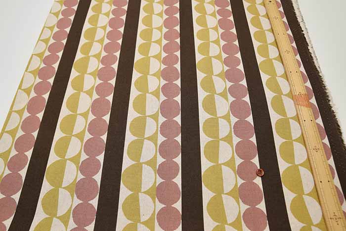 C/L Canvas Printed Fabric Circles and Stripes - nomura tailor