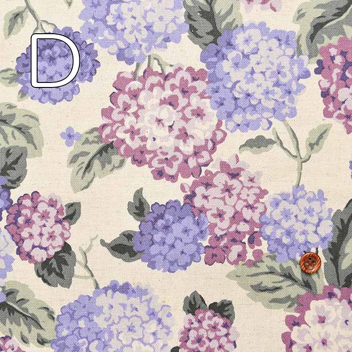 C/L Canvas Printed Fabric Hydrangea - nomura tailor