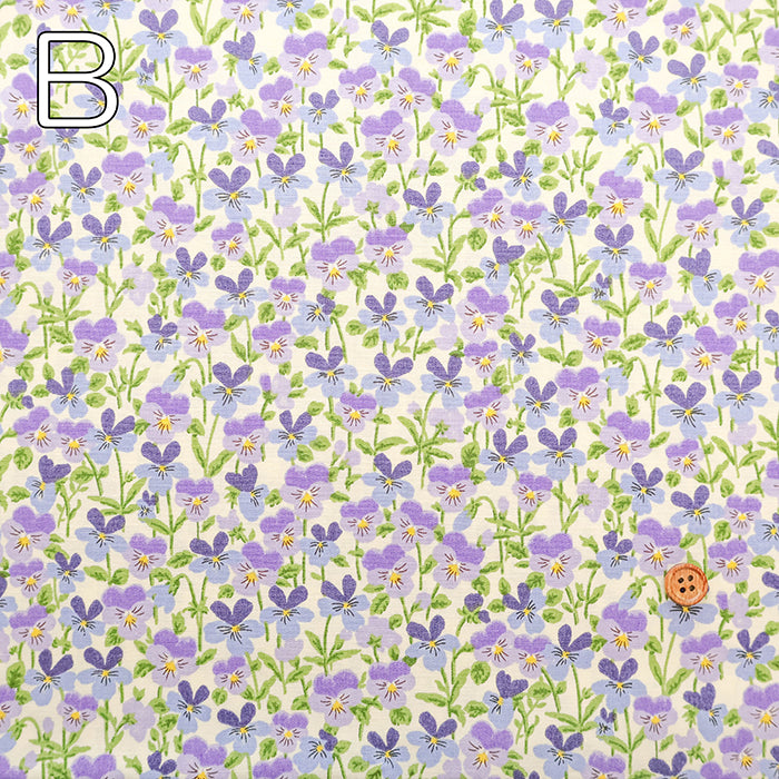 Cotton Broad Printed Fabric - Viola - nomura tailor
