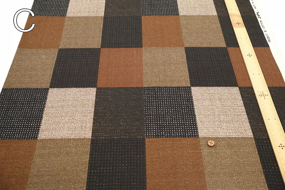 Cotton Southern Cross Printed Fabric - Kasuri Plaid - nomura tailor
