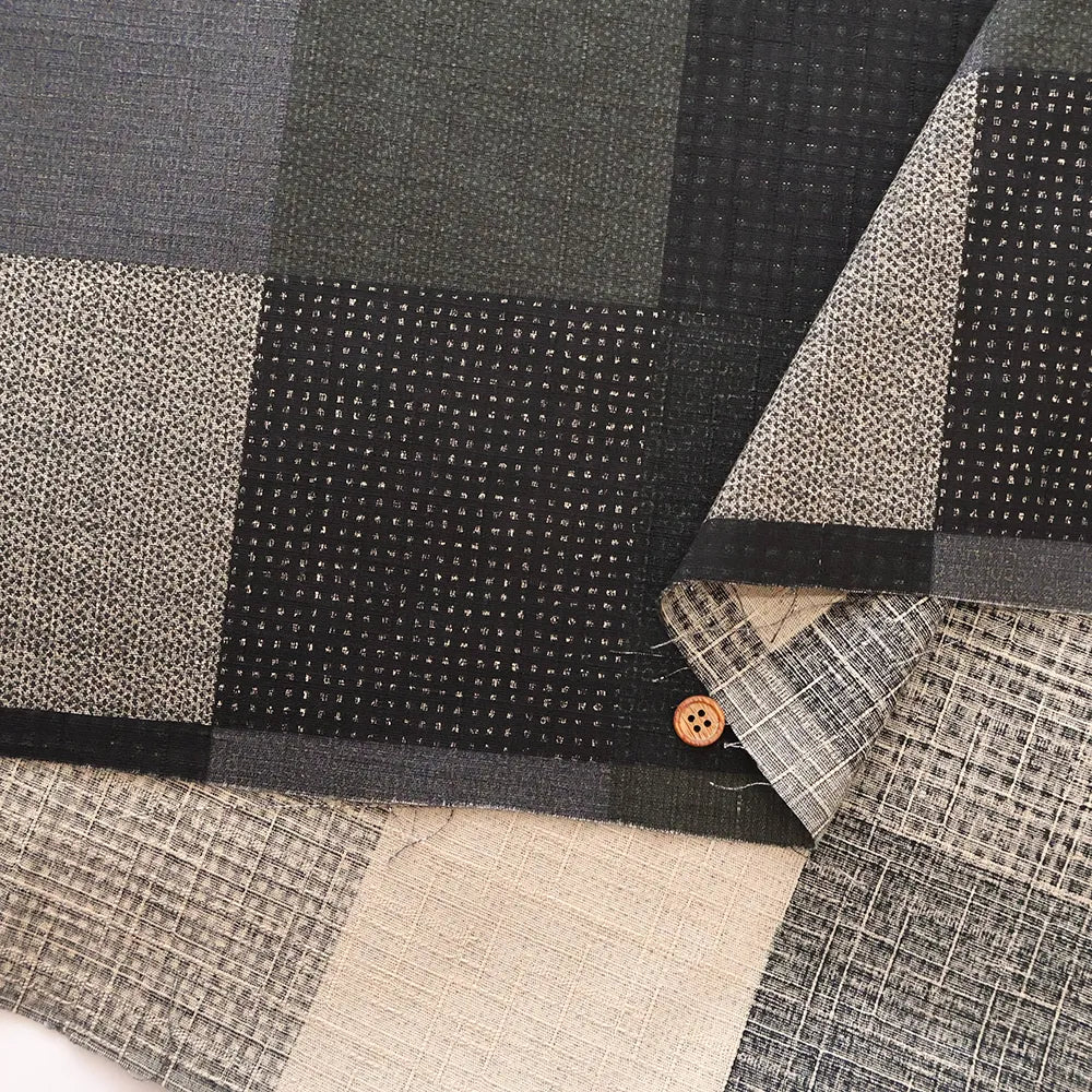 Cotton Southern Cross Printed Fabric - Kasuri Plaid - nomura tailor