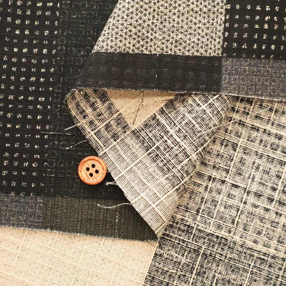 Cotton Southern Cross Printed Fabric - Kasuri Plaid - nomura tailor