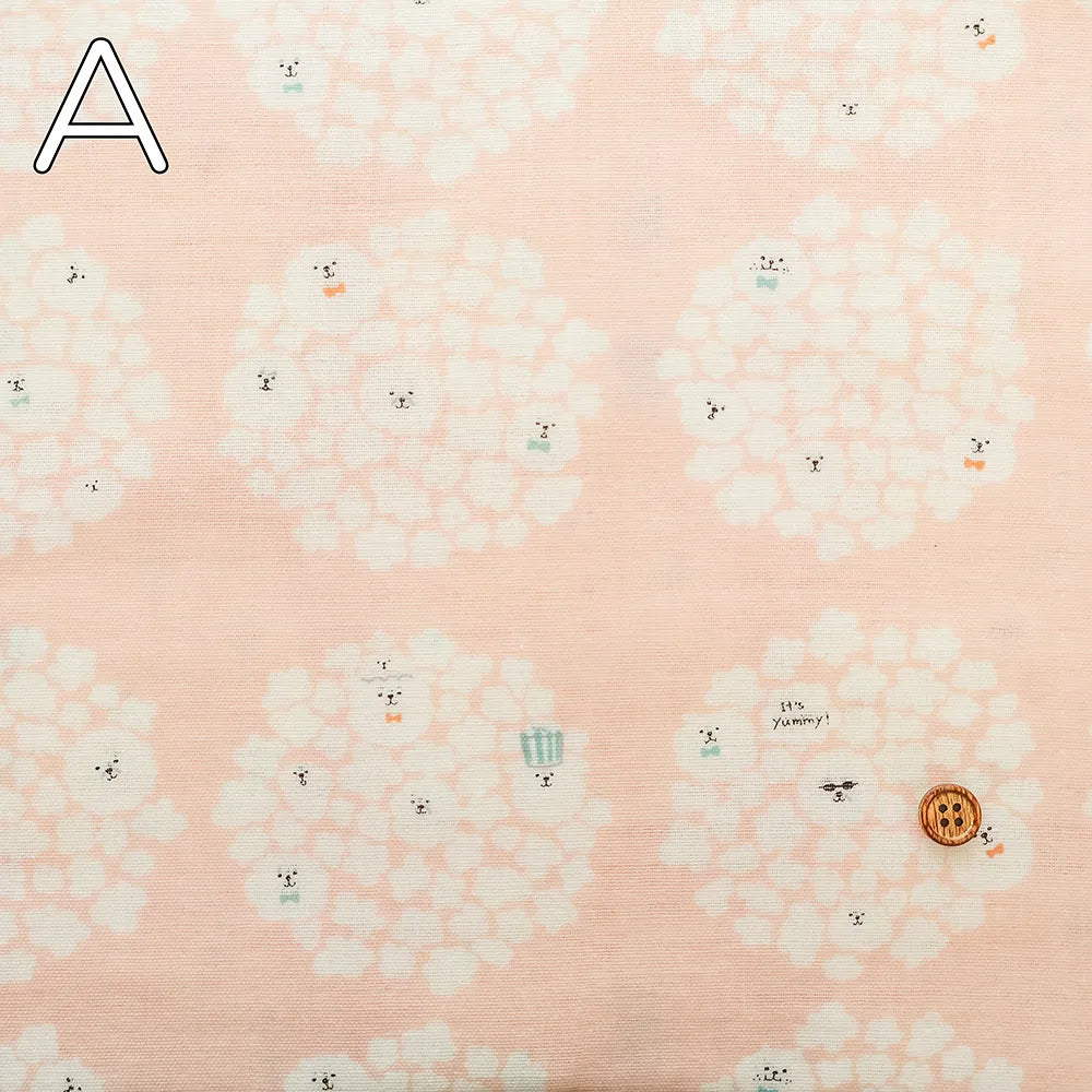 Cotton Double Gauze Printed Fabric - Popcorns - nomura tailor