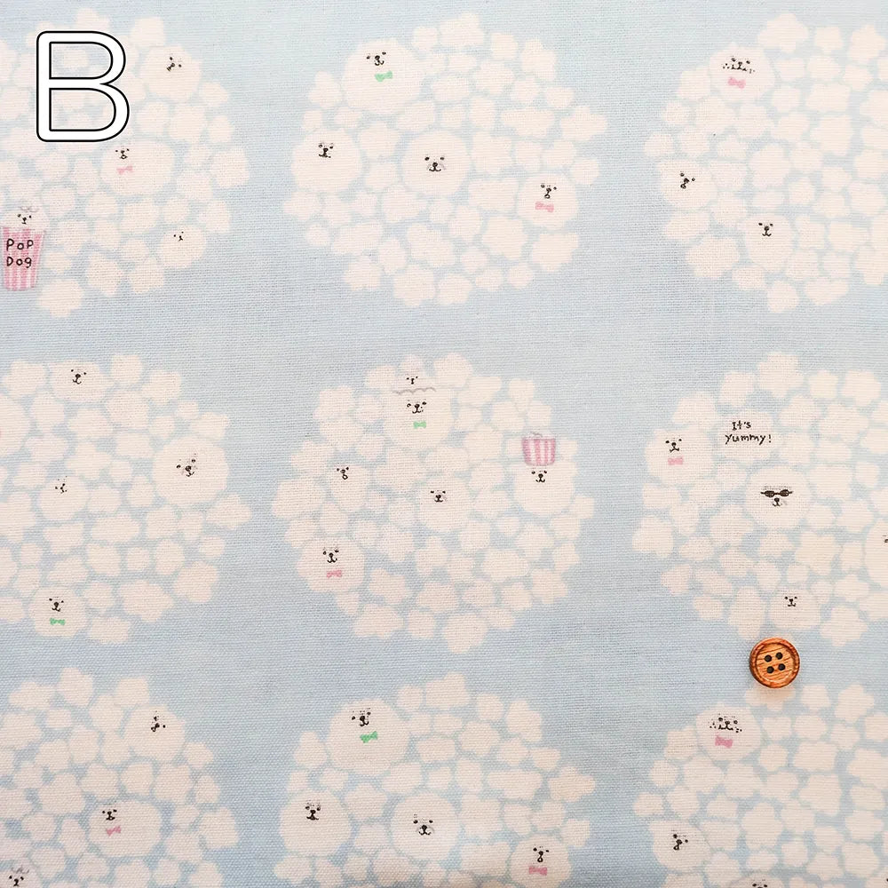 Cotton Double Gauze Printed Fabric - Popcorns - nomura tailor
