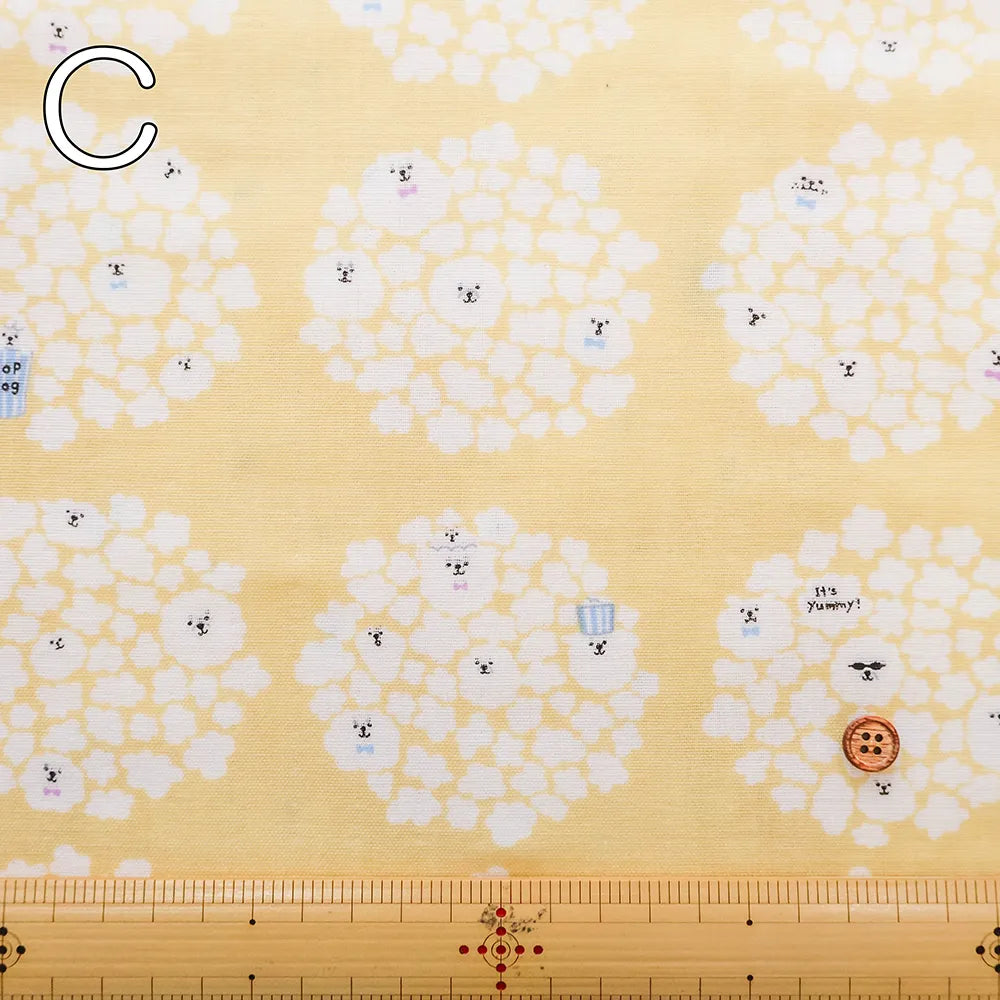 Cotton Double Gauze Printed Fabric - Popcorns - nomura tailor
