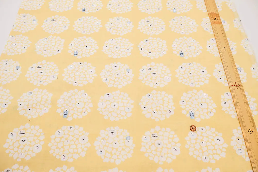 Cotton Double Gauze Printed Fabric - Popcorns - nomura tailor