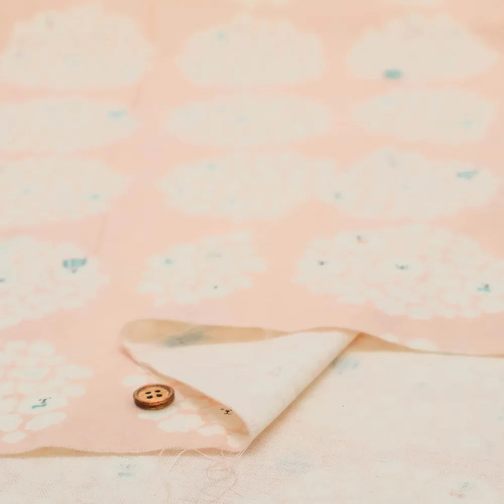 Cotton Double Gauze Printed Fabric - Popcorns - nomura tailor