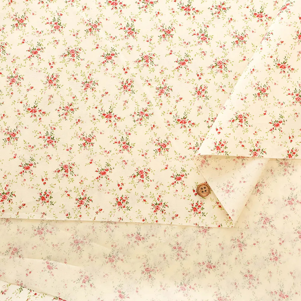 Cotton Broad Printed Fabric - Posy - nomura tailor