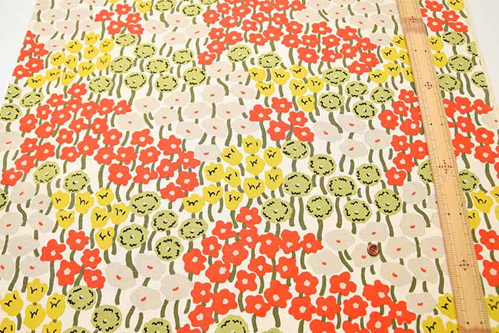 Cotton 10/1 Canvas Printed Fabric Flower Field - nomura tailor