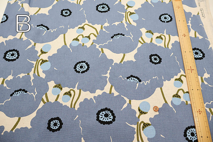 C/L Canvas Print Fabric - Poppy - nomura tailor