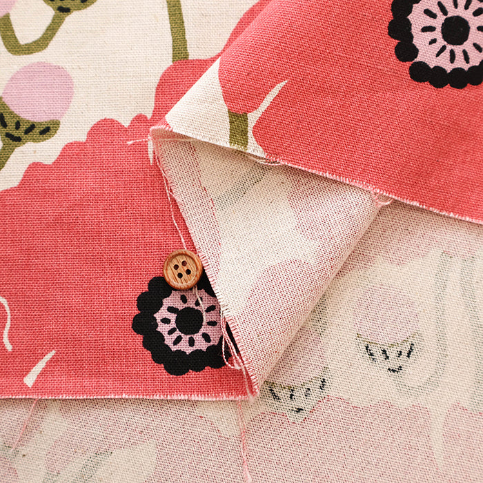 C/L Canvas Print Fabric - Poppy - nomura tailor