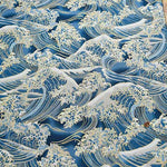 Cotton dobby Japanese Pattern printed fabric Wave - nomura tailor