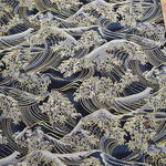 Cotton dobby Japanese Pattern printed fabric Wave - nomura tailor