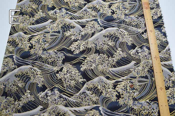 Cotton dobby Japanese Pattern printed fabric Wave - nomura tailor