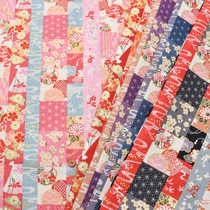 Cotton dobby print fabric Lame patchwork - nomura tailor