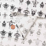 Cotton 40 broadcloth printed fabric Mini Robot - nomura tailor