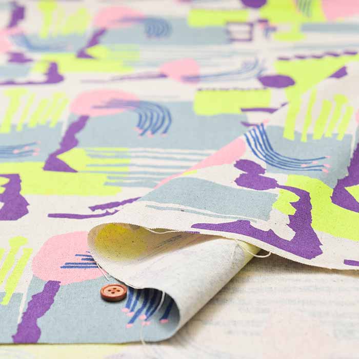 C/L Canvas Fluorescent Printed Fabric Block - nomura tailor