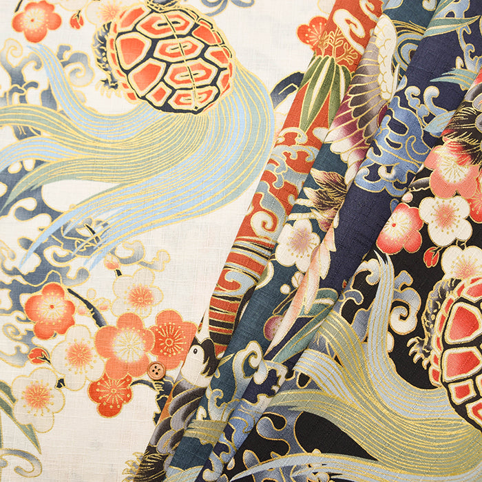 Takubomatic PATTERN MAKER アンティーク雑貨 Cotton Dobby Lame (Glitter) Fabric - “Japanese Patterns