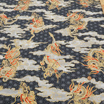 Cotton Dobby Lame (Glitter) Printed Fabric - Dragon - nomura tailor
