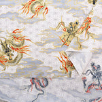 Cotton Dobby Lame (Glitter) Printed Fabric - Dragon - nomura tailor