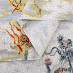 Cotton Dobby Lame (Glitter) Printed Fabric - Dragon - nomura tailor