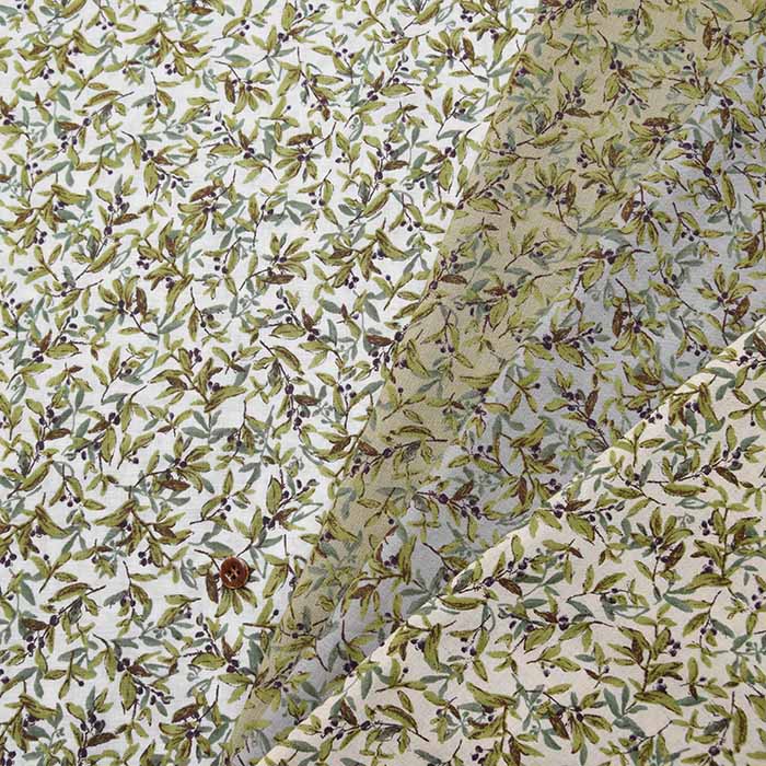 C/L Sheeting Printed Fabric Air-tumbled Olive - nomura tailor