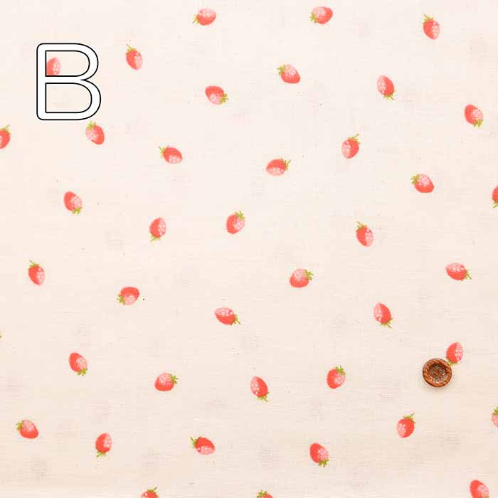 Cotton double gauze print fabric Strawberry - nomura tailor