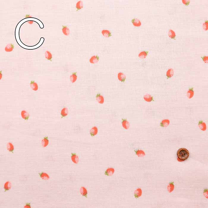 Cotton double gauze print fabric Strawberry - nomura tailor