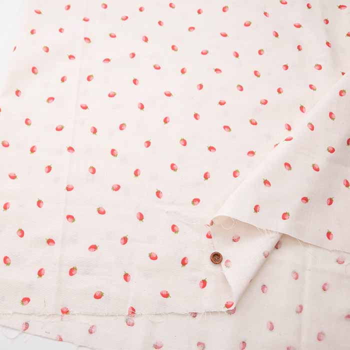 Cotton double gauze print fabric Strawberry - nomura tailor