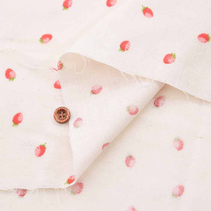 Cotton double gauze print fabric Strawberry - nomura tailor