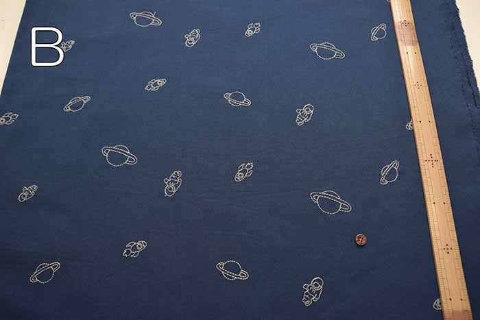 Cotton Ox Embroidery Fabric Space made in China - nomura tailor