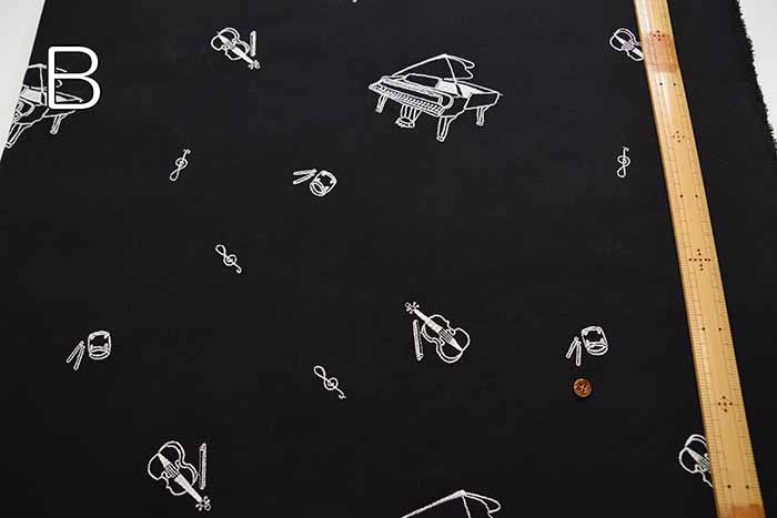 Cotton Ox Embroidery Fabric Musical Instruments made in China - nomura tailor