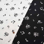 Cotton Ox Printed Fabric Pixel Dot Musical Notes - nomura tailor