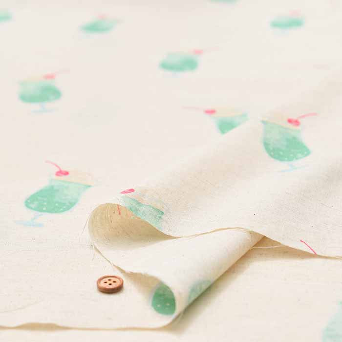 C/L Sheeting Printed Fabric Air-tumbled Cream Soda - nomura tailor