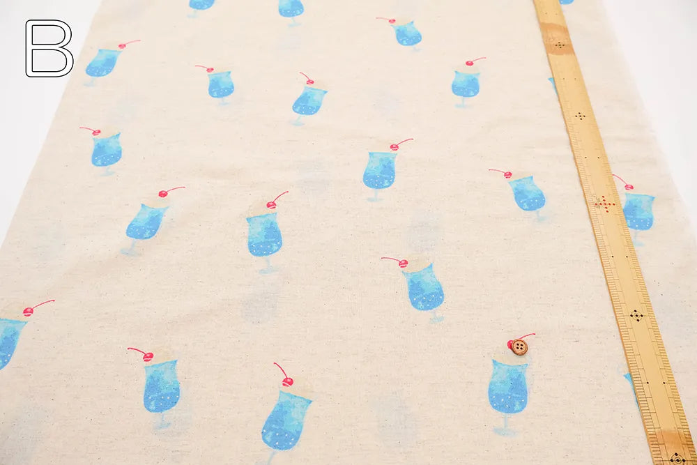 Air-tumbled C/L Sheeting Printed Fabric - Cream Soda - nomura tailor
