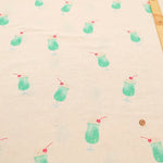 Air-tumbled C/L Sheeting Printed Fabric - Cream Soda - nomura tailor