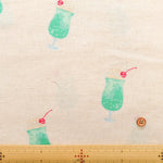 Air-tumbled C/L Sheeting Printed Fabric - Cream Soda - nomura tailor