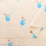 Air-tumbled C/L Sheeting Printed Fabric - Cream Soda - nomura tailor