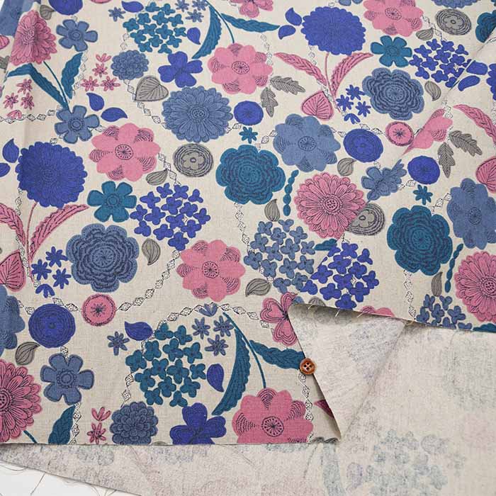 C/L Canvas Printed Fabric Flower - nomura tailor