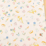 Cotton ox printed fabric Flowers and parakeets - nomura tailor