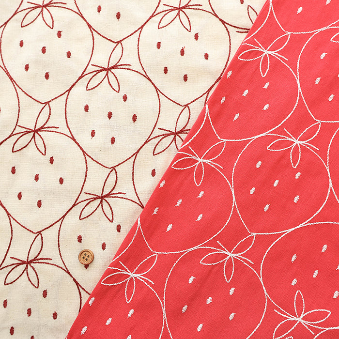 Made in China Cotton Sheeting Embroidered Fabric - Strawberry - nomura tailor