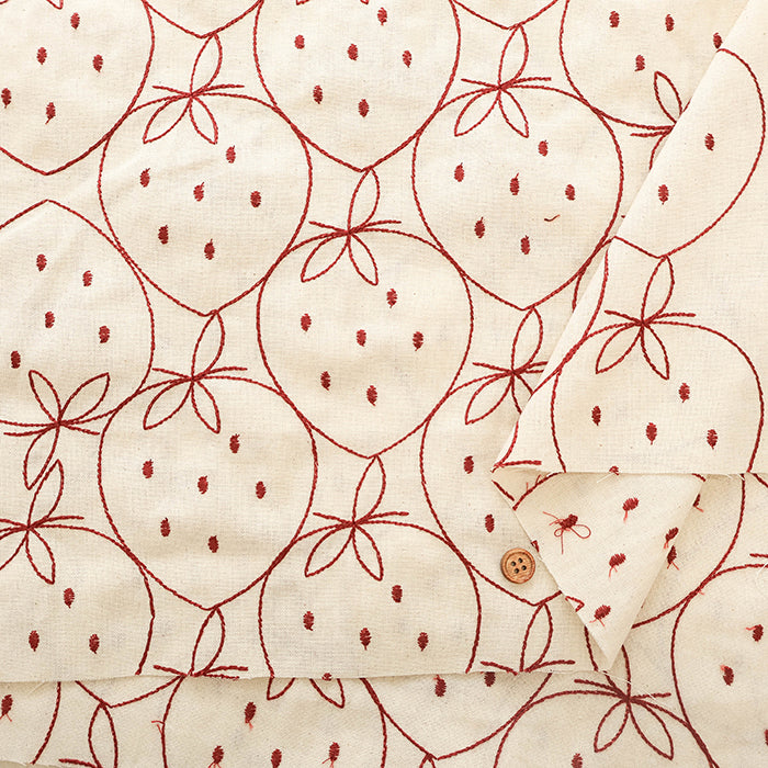 Made in China Cotton Sheeting Embroidered Fabric - Strawberry - nomura tailor